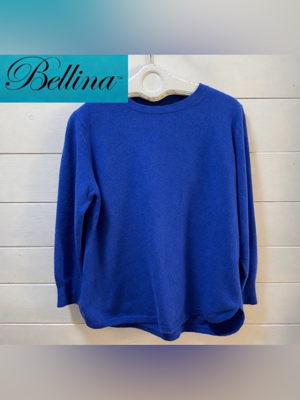 BELLINA Blue Soft Knit Sweater – Estimated L/XL